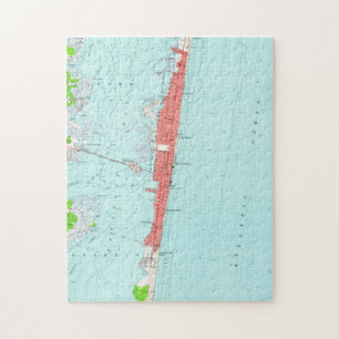 Vintage Seaside Heights NJ Map (1953) Jigsaw Puzzle