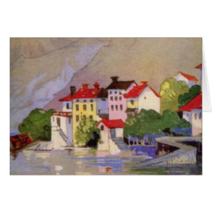 Vintage Seaside Village Italy Tourism