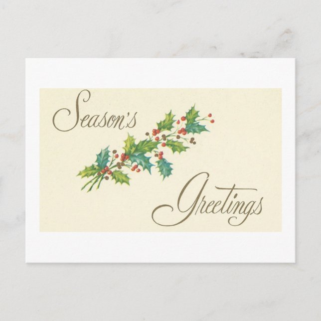 Vintage "Seasons Greetings" Card (Front)