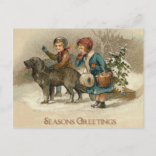 Vintage Seasons Greetings Card - For your holiday
