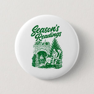 Vintage Seasons Readings All Booked For Christmas  6 Cm Round Badge