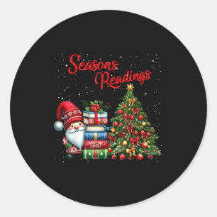 Vintage Seasons Readings All Booked For Christmas Classic Round Sticker