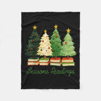 Vintage Seasons Readings All Booked For Christmas Fleece Blanket