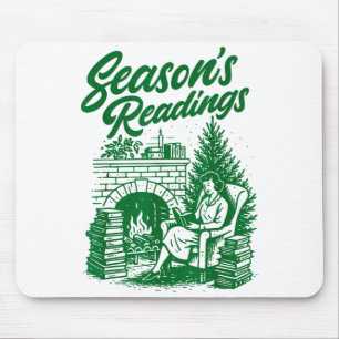Vintage Seasons Readings All Booked For Christmas Mouse Pad