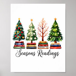 Vintage Seasons Readings All Booked For Christmas Poster