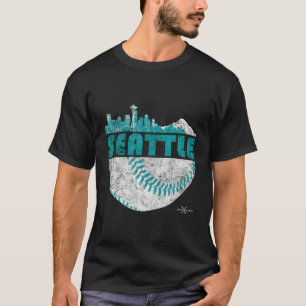 Vintage Seattle Baseball Skyline T-Shirt