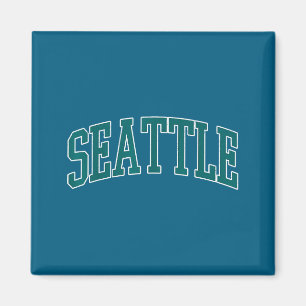 Vintage Seattle Design Men Women Illustration Magnet