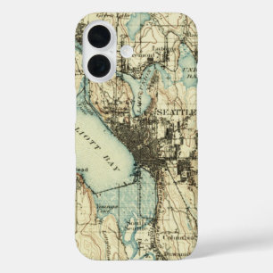 Vintage Seattle Map iPhone 16 Case