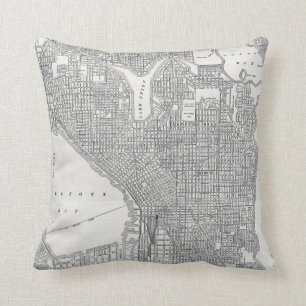Vintage Seattle Map Cushion