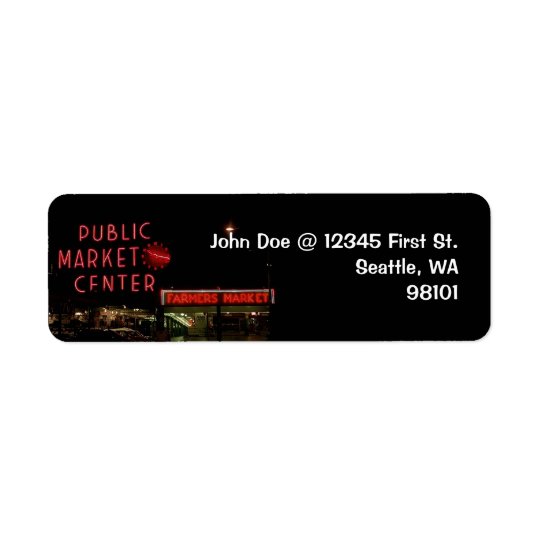 Vintage Seattle Public Market Return Address Label