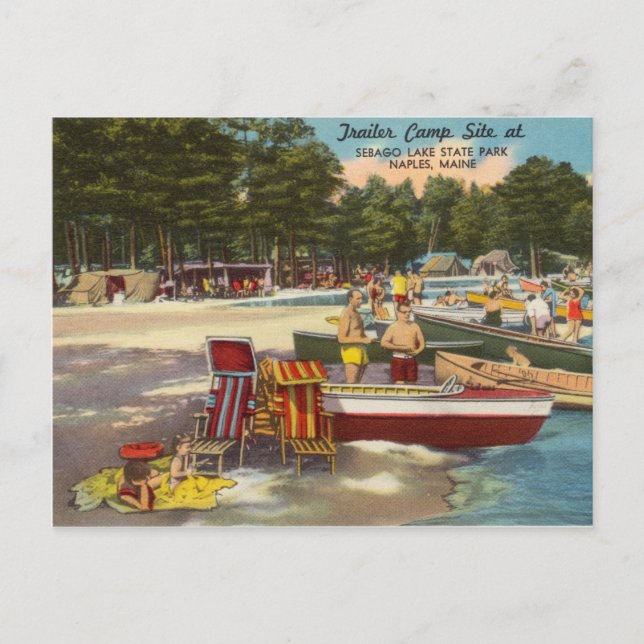 Vintage Sebago Lake State Park Naples, Maine Postcard (Front)