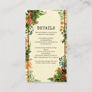 Vintage Secret Garden Book Lover Cottagecore Enclosure Card