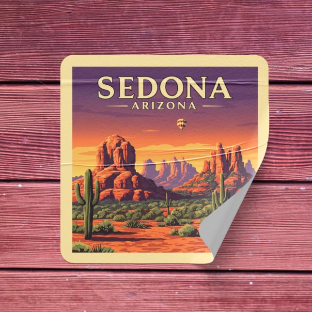 Vintage Sedona Arizona Square Sticker (Creator Uploaded)