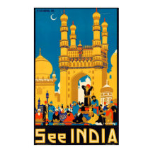 Vintage See India Travel Poster by G.D.Deuskar