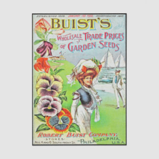 Vintage Seed Catalog, Buist's Co., 1902, Pansies Tissue Paper
