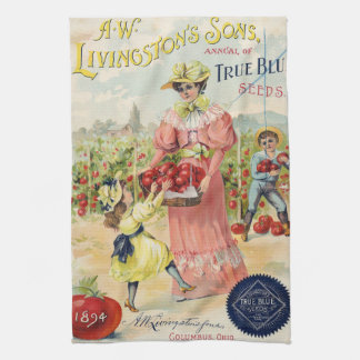 Vintage Seed Catalogue 1894 Livingston's Tea Towel