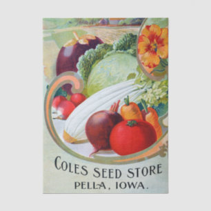 Vintage Seed Catalogue Cole's Seed Store, Pella Io Tissue Paper