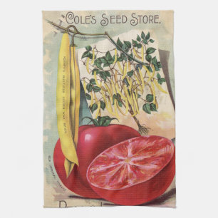 Vintage Seed Catalogue Cole's Seeds Tea Towel     