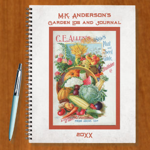 Vintage Seed Catalogue Personalised Garden Noteboo Notebook