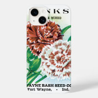 Vintage Seed Packet Art, Pinks Carnation Flowers