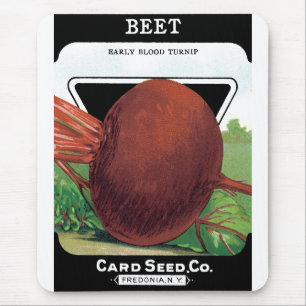 Vintage Seed Packet Label Art, Beet Vegetables Mouse Pad