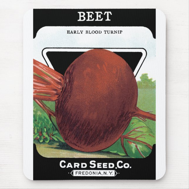 Vintage Seed Packet Label Art, Beet Vegetables Mouse Pad (Front)