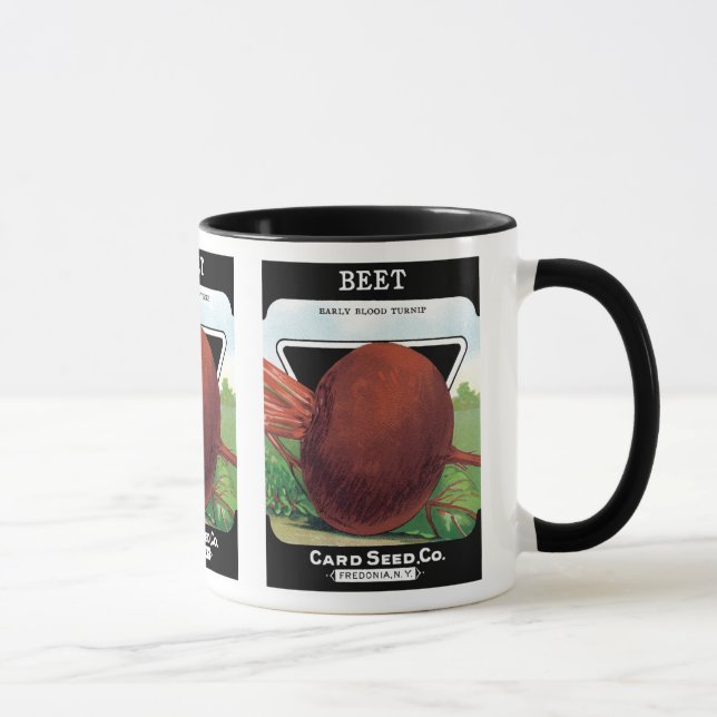 Vintage Seed Packet Label Art, Beet Vegetables Mug (Right)