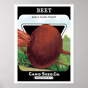 Vintage Seed Packet Label Art, Beet Vegetables Poster