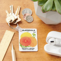 Vintage Seed Packet Label Art, Calendula Flowers