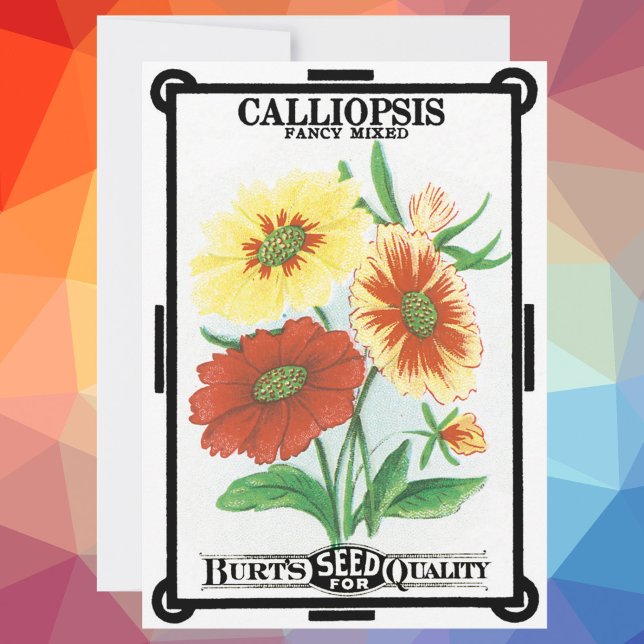 Vintage Seed Packet Label Art, Calliopsis Flowers (Creator Uploaded)