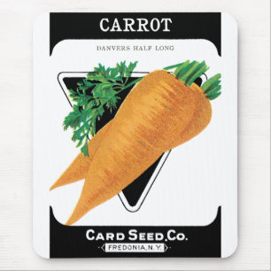 Vintage Seed Packet Label Art, Danvers Carrots Mouse Pad