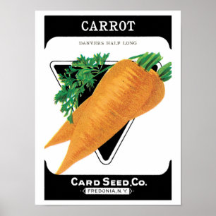 Vintage Seed Packet Label Art, Danvers Carrots Poster