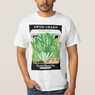 Vintage Seed Packet Label Art, Swiss Chard Veggies T-Shirt