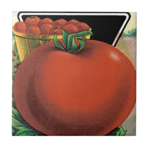 Vintage Seed Packet Label Art, Tomato Pomodoro Ceramic Tile