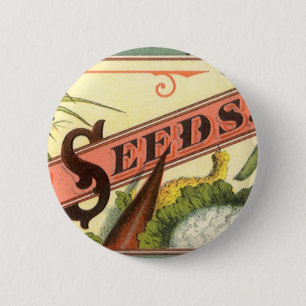 Vintage Seed Packet Label Art, Vick's Choice Seeds 6 Cm Round Badge