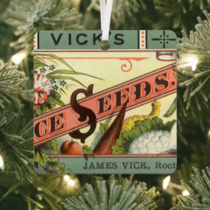 Vintage Seed Packet Label Art, Vick's Choice Seeds Metal Tree Decoration