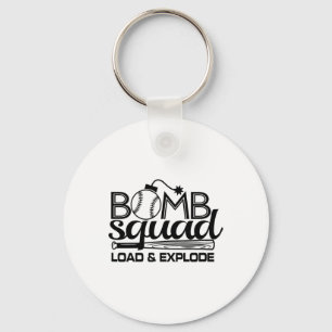 Vintage Sell Softll Dinger Bomb Squad Hitting Ling Key Ring