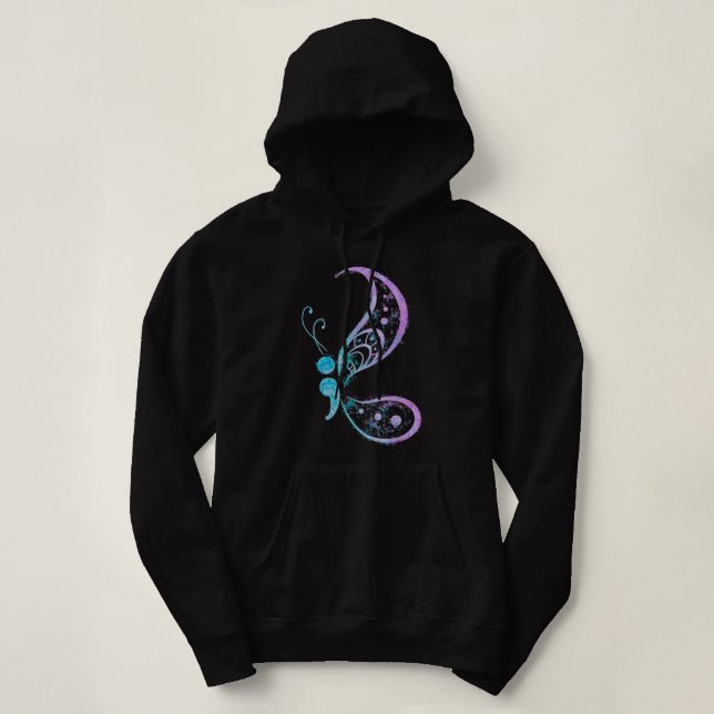 Vintage Semicolon Butterfly Semi-Colon Tattoo Ment Hoodie (Design Front)