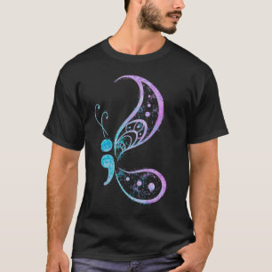 Vintage Semicolon Butterfly Semi-colon Tattoo Ment T-Shirt