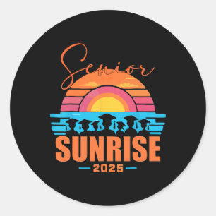 Vintage Senior Sunrise 2025 Seniors Of Cl Graduati Classic Round Sticker