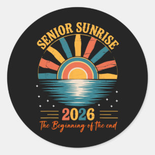 Vintage Senior Sunrise 2026 Of Cl Graduation _1 Classic Round Sticker