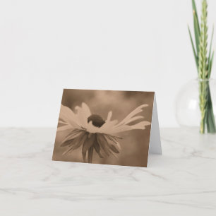 Vintage Sepia Black Eyed Susan Flower Note Card