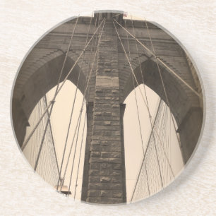 Vintage Sepia Brooklyn Bridge Coaster