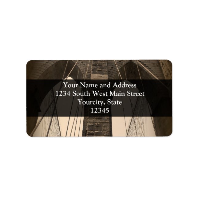 Vintage Sepia Brooklyn Bridge Label (Front)