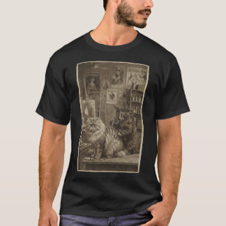 Vintage Sepia Cat Tattoo Artist – Funny Victorian T-Shirt