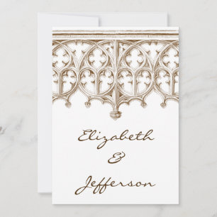 Vintage Sepia Cathedral Wedding Invitations