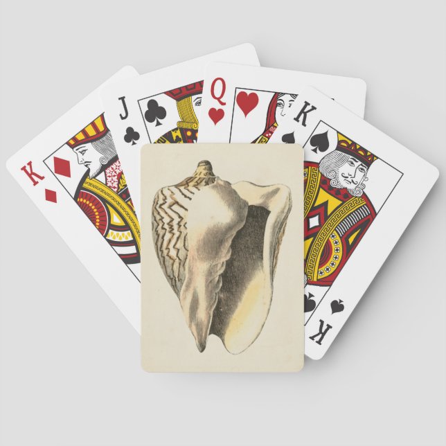Vintage Sepia Conch Shell Playing Cards (Back)