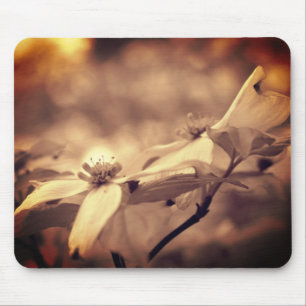 Vintage Sepia Dogwood Blossoms Flower  Mouse Pad