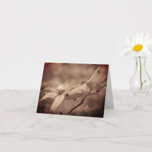 Vintage Sepia Dogwood Flower Personalized Note Card