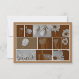 Vintage Sepia Floral Collage on Light Brown Card
